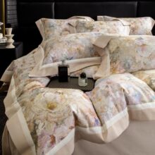 水星家纺100s天丝棉磨毛四件套新款轻奢长绒棉床品裸睡级被套床单