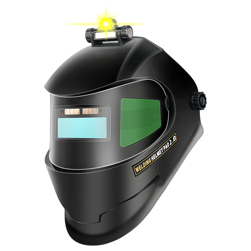 Fabricante mayorista de máscaras de soldadura de correa de cabeza de color real brillante lente de atenuación automática toda la cara ligera montada en la cabeza