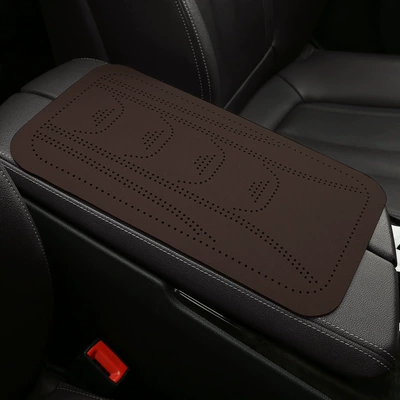 Armrest box pad, made of suede and Nappa