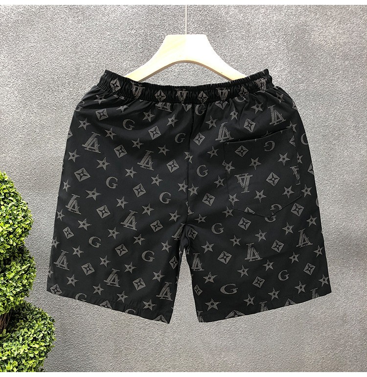 Men's Summer Sports Beach Pants Thin Trendy Loose Outer Wear Three Quarter Home Shorts_viptrois.com