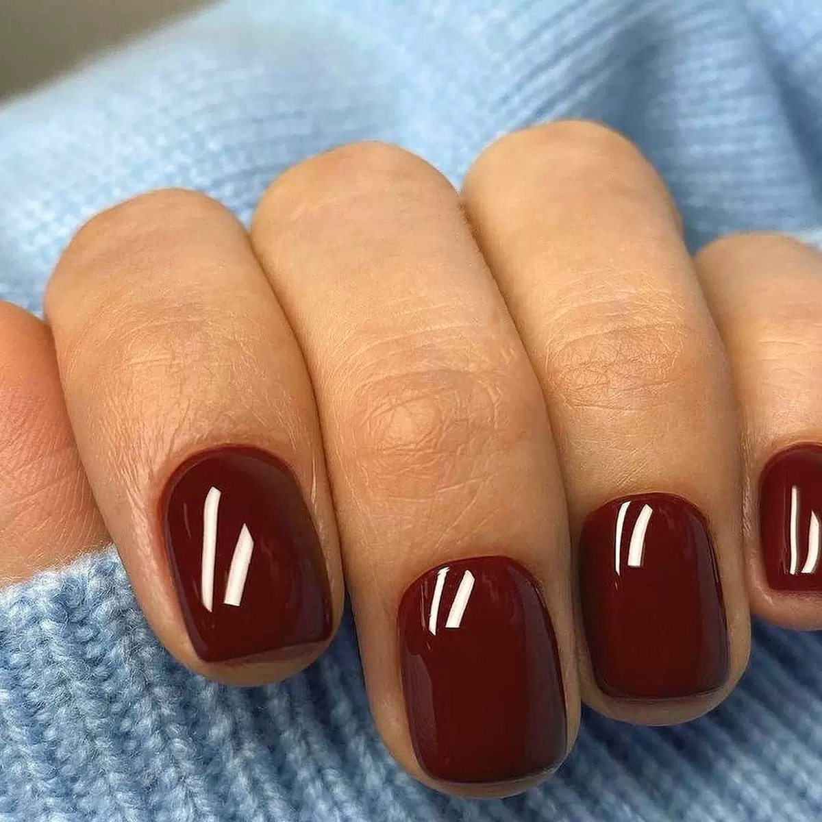 新款网红流行色深红色穿戴甲纯色简约时尚美甲成品可拆卸甲片批发