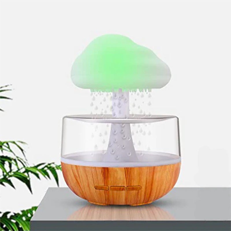 レインクラウド加湿器人気のキノコ型睡眠雰囲気ライトレインドロップクラウドアロマセラピーマシンレインキノコカラフルなライト|undefined