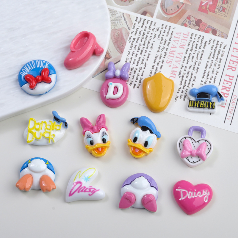 漫画 diy 樹脂アクセサリージュエリーアヒルセットクリーム接着剤ヘアピン携帯電話ケース靴バックルキーホルダーペンダント|undefined