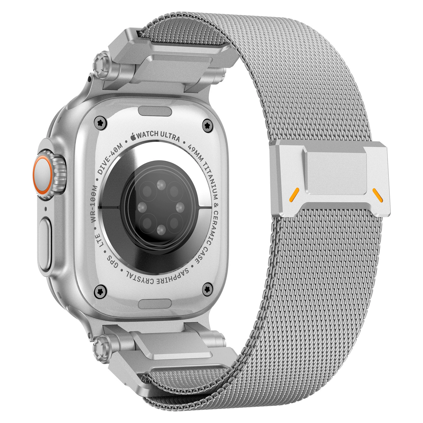 ticmate Explorer Milan ремешок для Apple Watch 44-49 мм: серебристый, титановый, черный