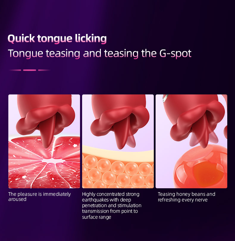 Medusa Tongue Licking & Sucking Vibrator, Dual-Tongue Clitoral and G-Spot Stimulator, Pink — detail image 4