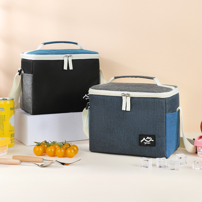 Bolsa de hielo transfronteriza de color contrastante bolsa de aislamiento de campamento al aire libre bolsa de almuerzo gruesa bolsa de caja de almuerzo