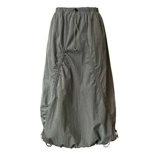 Luxe West Japanese Retro Drawstring Workwear A-Line Maxi Dress for Women 2025 Spring Streetwear 3523