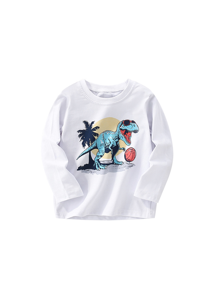 Malwee camiseta de leggings para niños de otoño nuevo estilo europeo y americano para niños de media edad Casual cuello redondo camiseta de manga larga para niños ropa superior