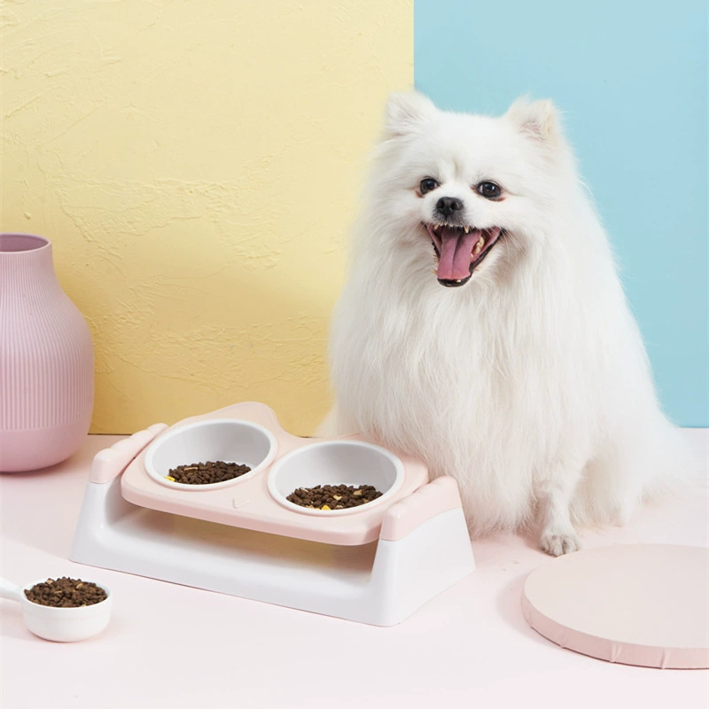 Новая собачья миска кошачья миска двухцветная миска для домашних животных двухцветная наклонная двойная миска совы домашняя миска кошачий кошачий корм кошачий горшок для кошачьих кормов