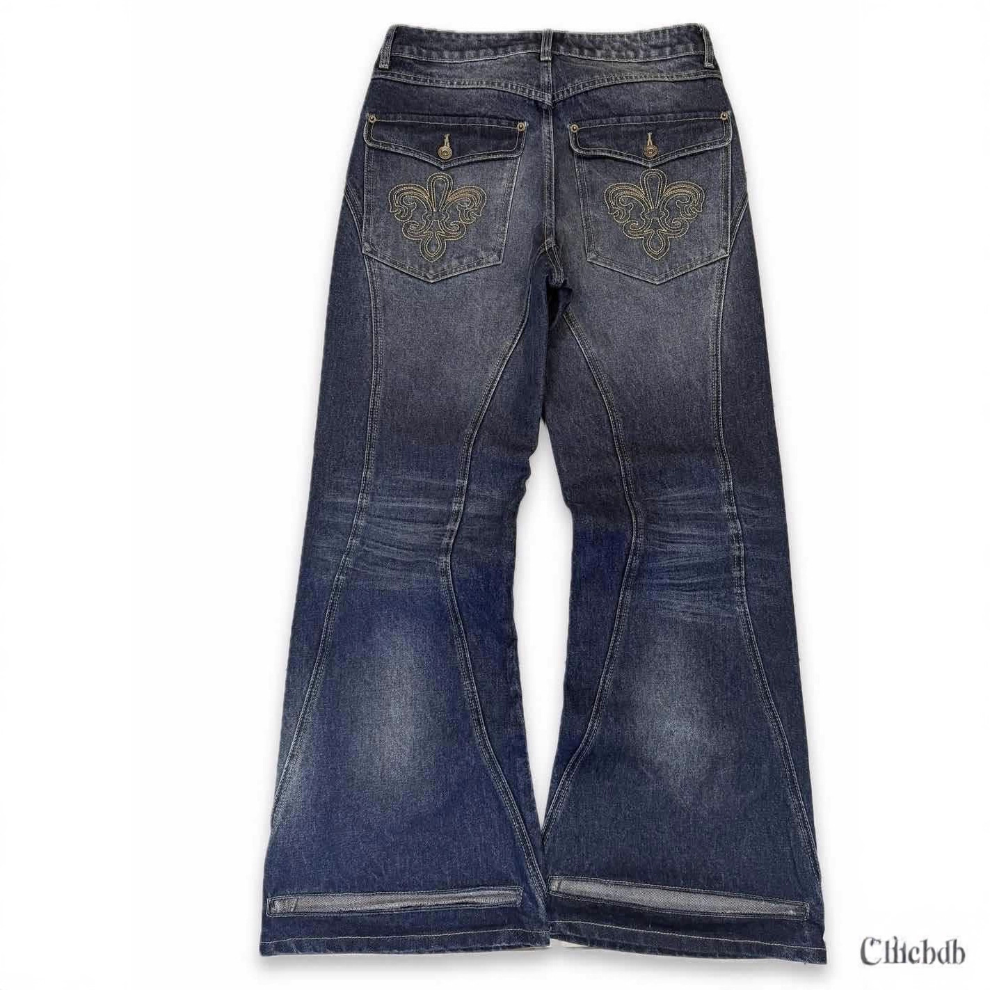 Europa y Estados Unidos lavados transfronterizos hacen la vieja personalidad de la calle estilo americano de moda jeans de cintura alta casual pantalones rectos versátiles
