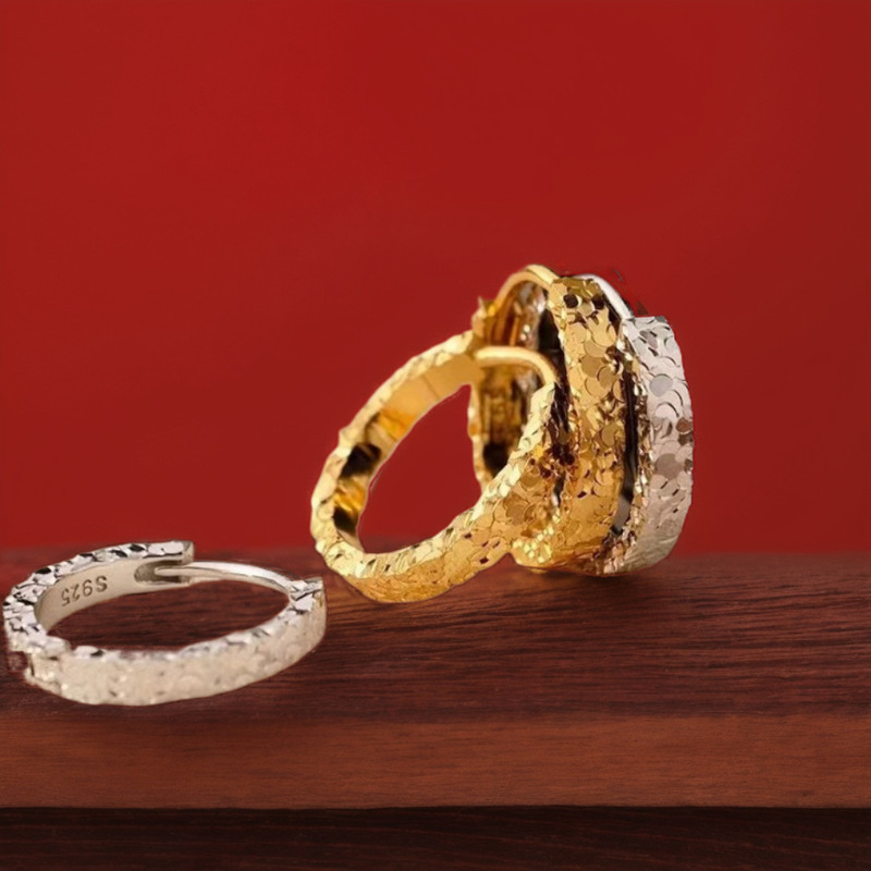 Sparkling Crushed Ice Earrings for Women, Minimalist Hoop Earrings, Light Luxury, High-End Feel, Versatile Niche Design, Round Earrings Sparkling Crushed Ice Earrings for Women, Minimalist Hoop Earrings, Light Luxury, High-End Feel, Versatile Niche Design, Round Earrings
