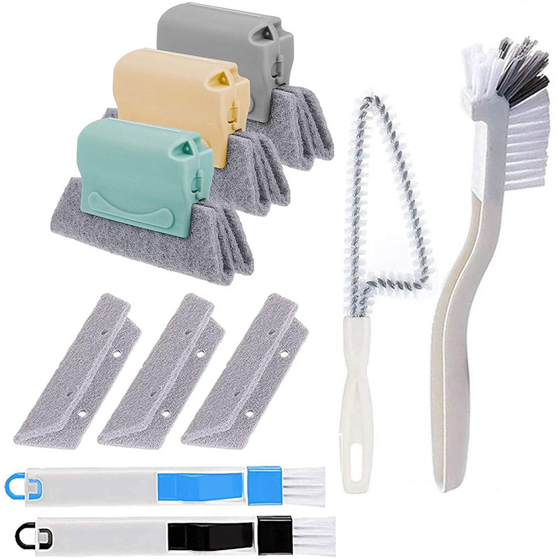 13-piece set of handheld window rail cleaning tool, window or sliding rail cleaner, shutter cleaning kit