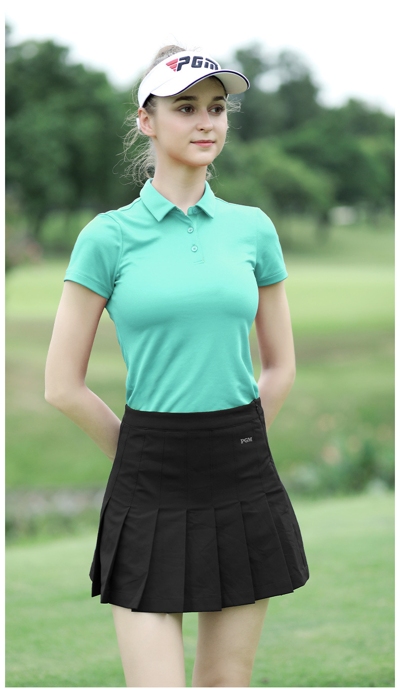 Áo thun golf nữ ngắn tay thể thao thoáng khí — YF442-màu xanh đậm, YF442-màu đỏ, YF444-màu đỏ hoa hồng, YF442-Đen chi tiết 7