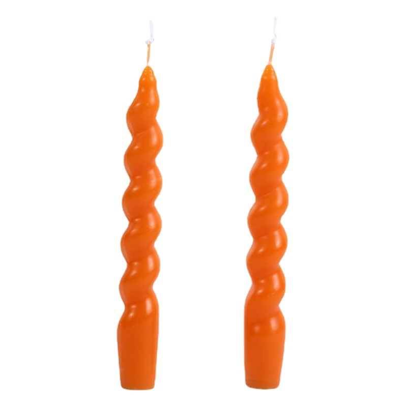 Vela roscada de color clásico al por mayor creativo del hogar sin humo e insípido vara larga vela retorcida transfronteriza Amazon