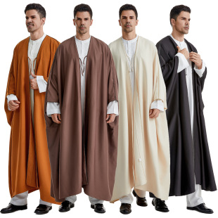 Factory Spot Men's Robe Middle Eastern Arab Saudi Arabia Iran Dubai Uae Men's Outer Shawl Loose Large Size Return