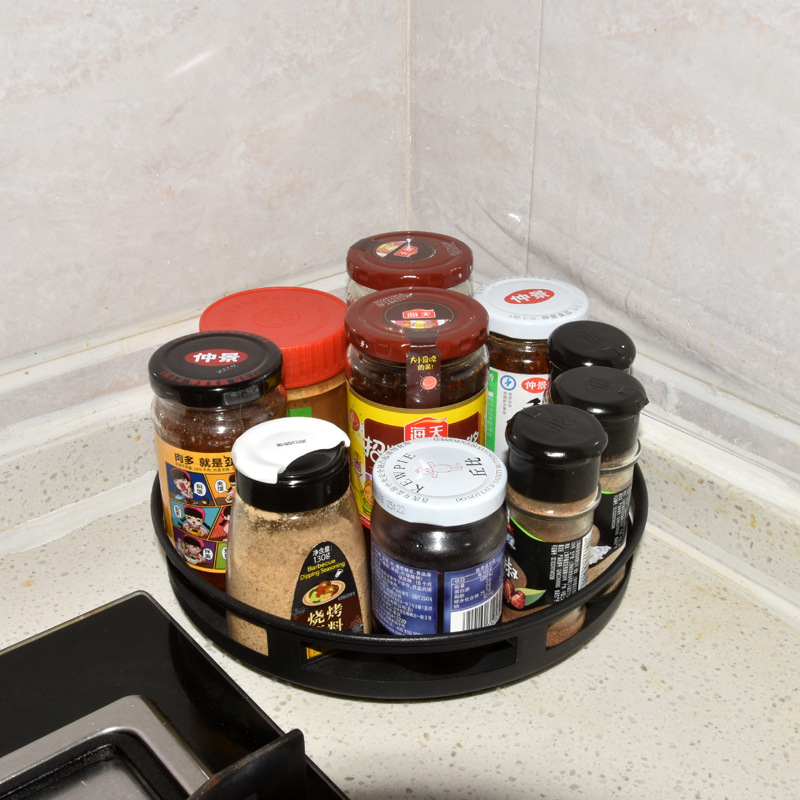 Estante de condimento giratorio multicapa diversos estante de almacenamiento estante de condimento encimera de cocina doméstica esquina aceite sal salsa vinagre estante de almacenamiento