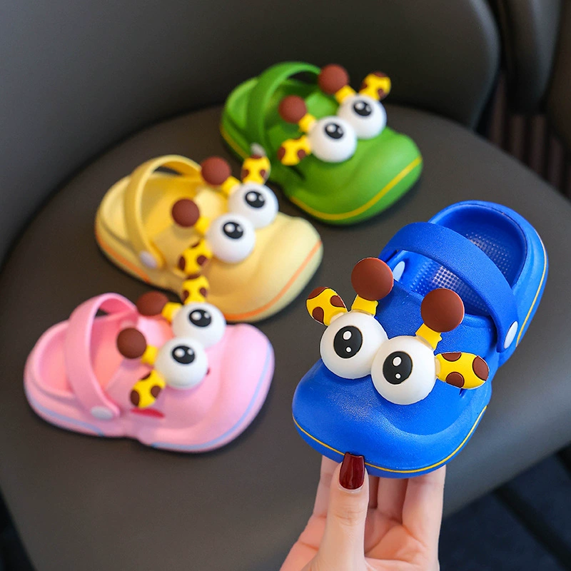 Детские тапочки, летние детские туфли-дырочки, домашние Нескользящие сандалии для девочек и мальчиков, детские сандалии с мягким дном и закрытым носком, бесшумные Нескользящие