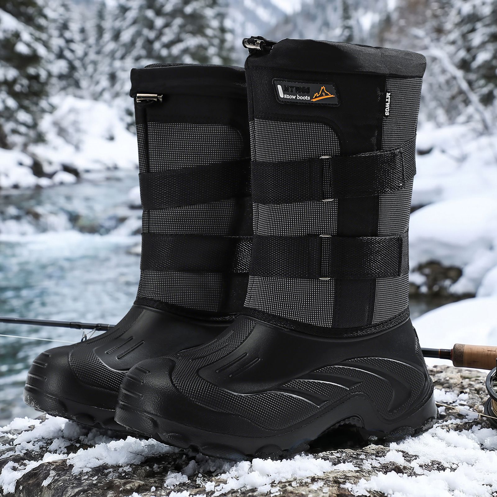 Calentamiento de algodón grueso zapatos de hombre zapatos de pesca al aire libre invierno EVA zapatos de nadar botas de nieve cómodas a prueba de frío