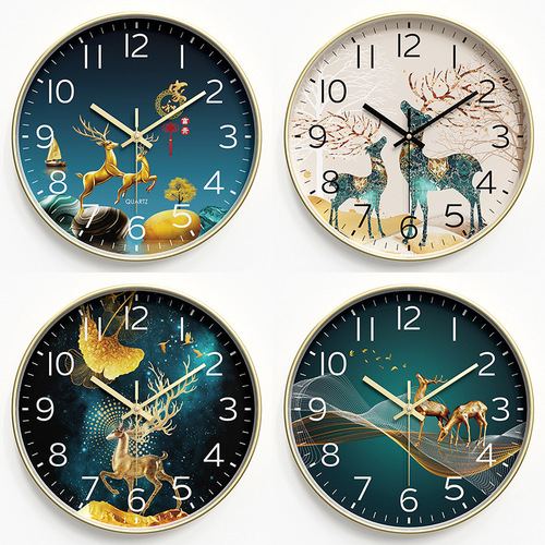 Home Living Room Clock New Chinese Style Wall Clock Artistic Silent Quartz Wall Clock 8 Inches 20CM