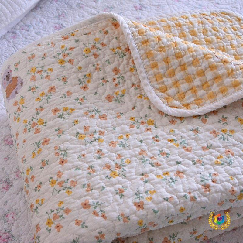 Korean-style floral twill pure cotton bedspread, quilted blanket, double-sided use, tatami mat, non-slip, sand-washed cotton mattress Korean-style floral twill pure cotton bedspread, quilted blanket, double-sided use, tatami mat, non-slip, sand-washed cotton mattress
