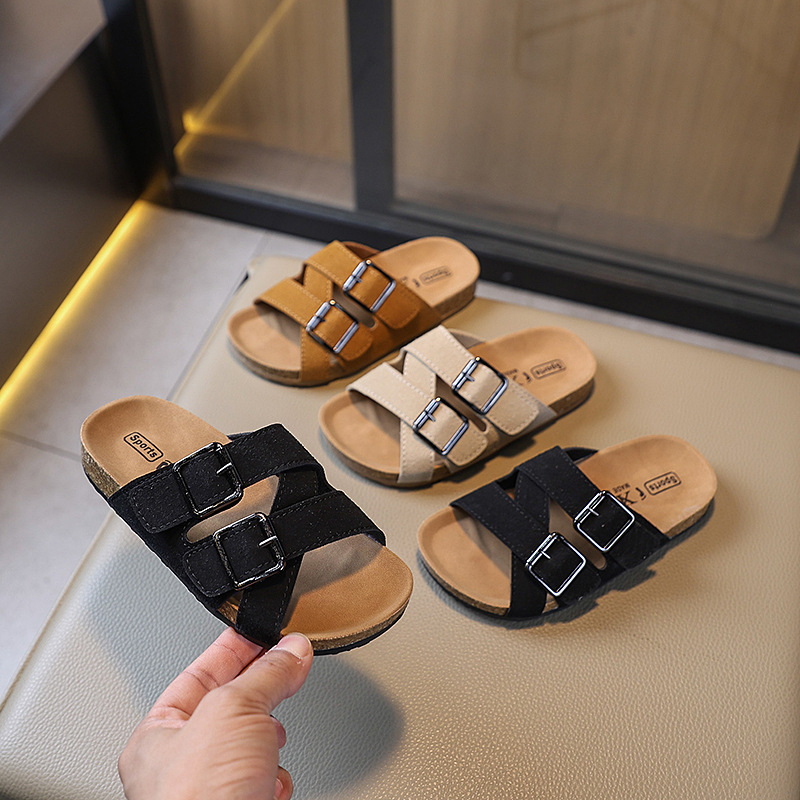 Children's Birkenbone Slippers 2025 Summer New Boys and Girls Beach Shoes Soft Sole Non-slip Outfit Indoor Slippers