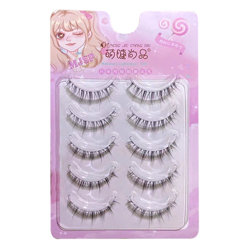 Pestañas lindas cuidadosamente seleccionadas, tallos transparentes, encantadoras pestañas de elfo naturales, pestañas postizas suaves y cómodas simuladas