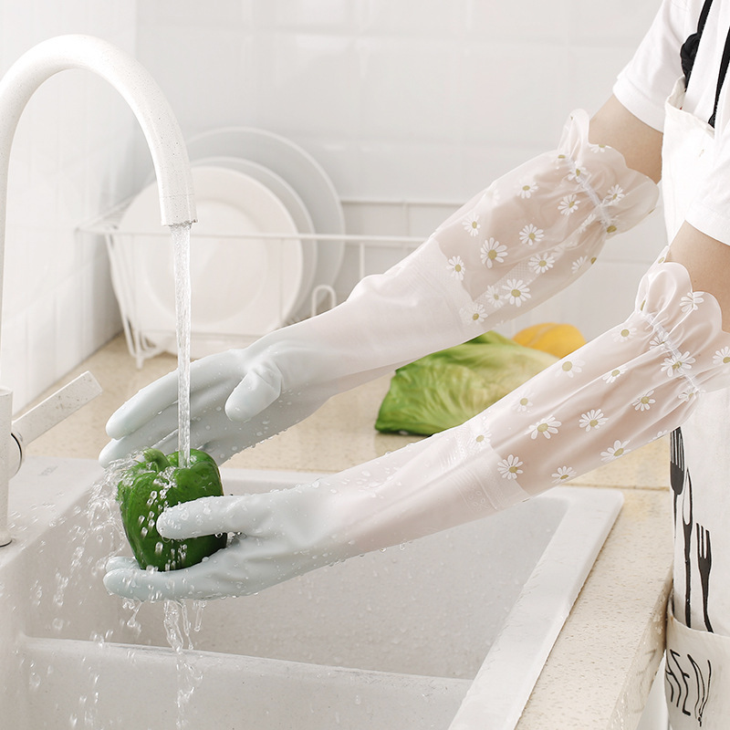 Buy quality Dishwashing Gloves Female Waterproof Durable Kitchen Brush Pot Washing Vegetables