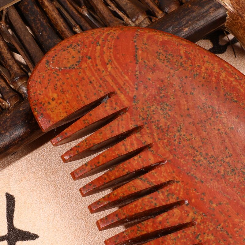 泗水红砭砭石经络梳头部三角梳子按摩工具养身护发高级感刮痧神器|undefined