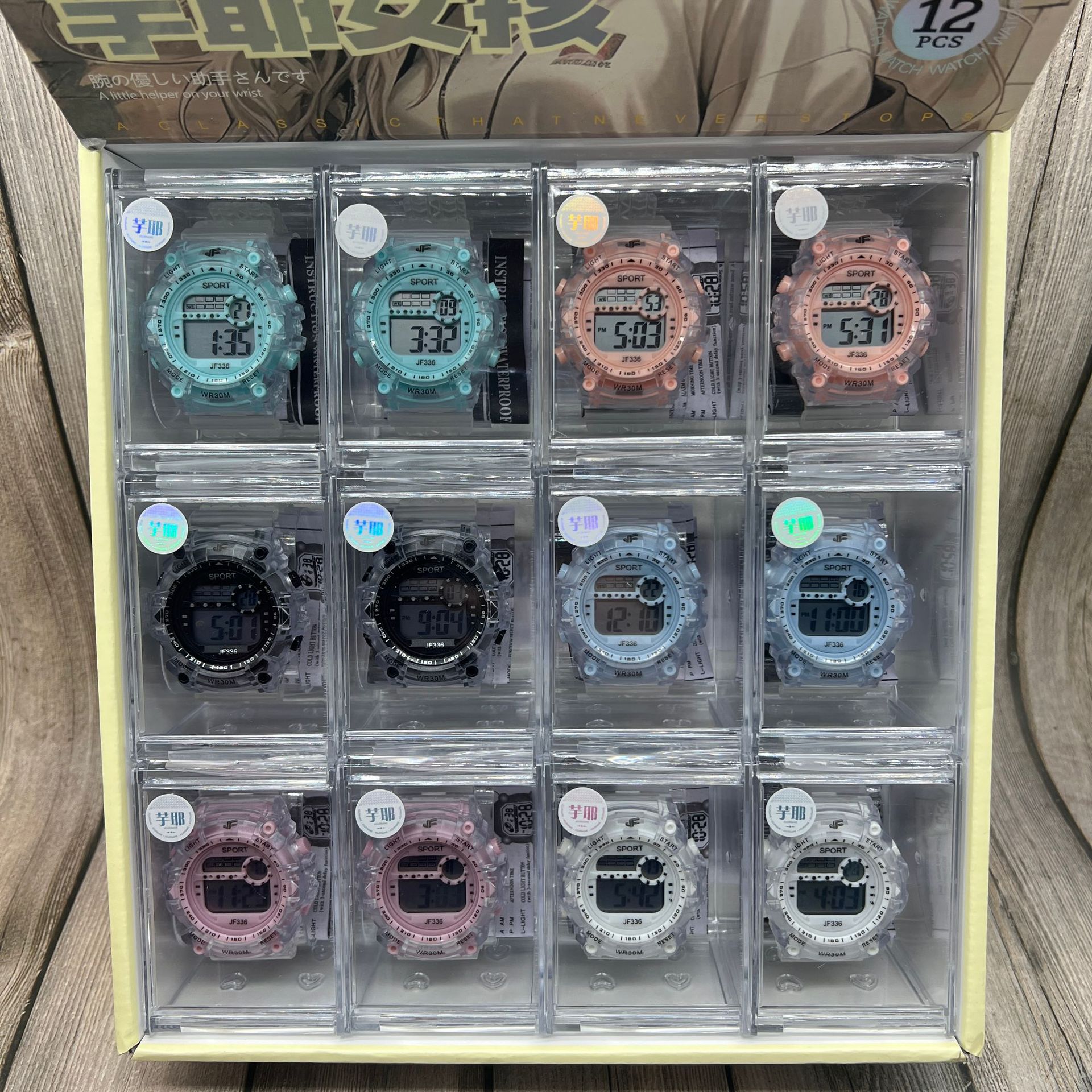 Reloj de cuarzo nuevo reloj electrónico LED coreano simple reloj de estudiante caja de plástico transparente reloj gran cantidad Congyo