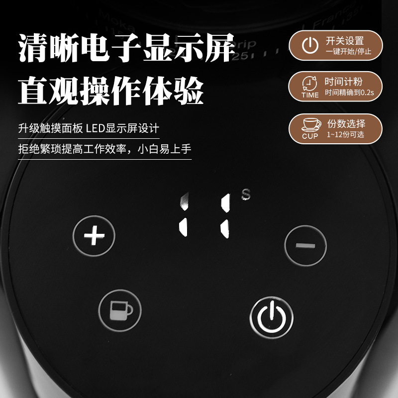 跨境电动咖啡磨豆机小型意式咖啡机研磨机家用自动磨豆咖啡机|undefined