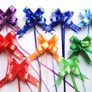 18mm printing festival supplies gift box decoration bow hand pull flower fireworks gift box ribbon wholesale