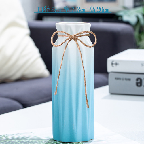 Ceramic vase colorful dried flowers full of gypsophila creative hydroponic pothos blue vase decoration dining table bar Amazon