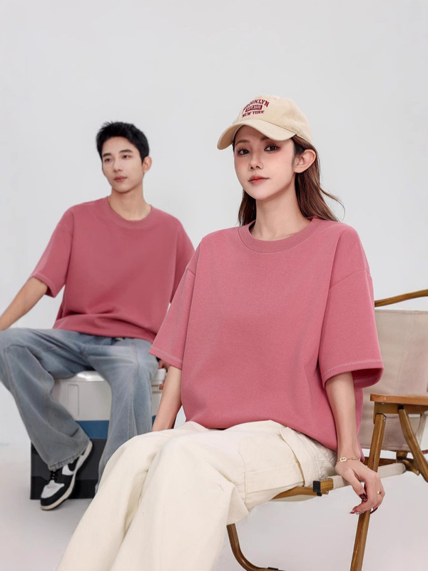 300 グラムソロナヘビールーズラウンドネック半袖夏 Tシャツトレンディなブランド作業服文化シャツカスタムプリントロゴ|undefined