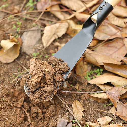 Wooden handle flower gardening shovel multi-functional mini loosening shovel painted anti-rust flower planting shovel transplant potting shovel