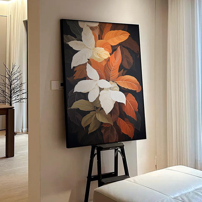 侘寂中古风客厅装饰画法式花沙发背景墙壁画现代简约艺术玄关挂画