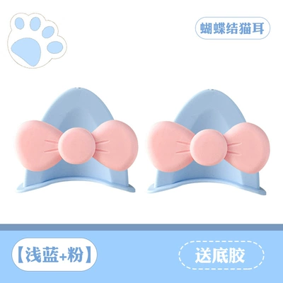 Accessories Cute Bow Bear | Motosiklet dəbilqələri - cat-ear-bow-light-blue-pink-comes-with-traceless-glue