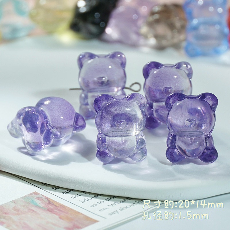 批发14x20mm琉璃吞金兽爱横孔爱心小熊diy手工制作手串项链材料|undefined