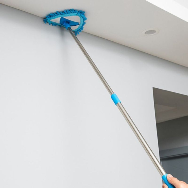 Triangle Mop Mini Household Dust Removal Small Mop Wall and Ceiling Chenille Mop Cleaning Long Handle Cleaning Brush