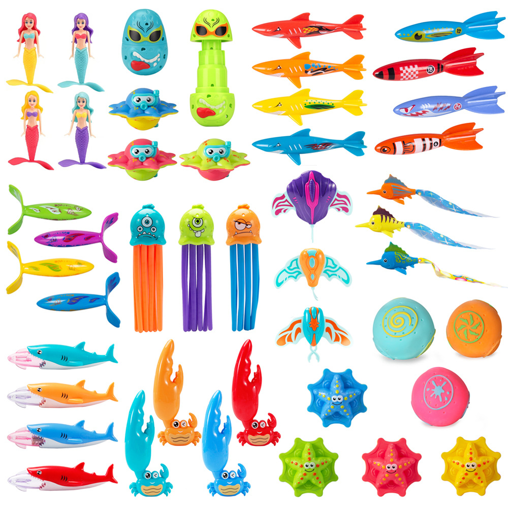 Nuevos productos Amazon juguetes de buceo subacuáticos para niños entrenamiento de piscina torpedo buceo anillo de verano varita de buceo