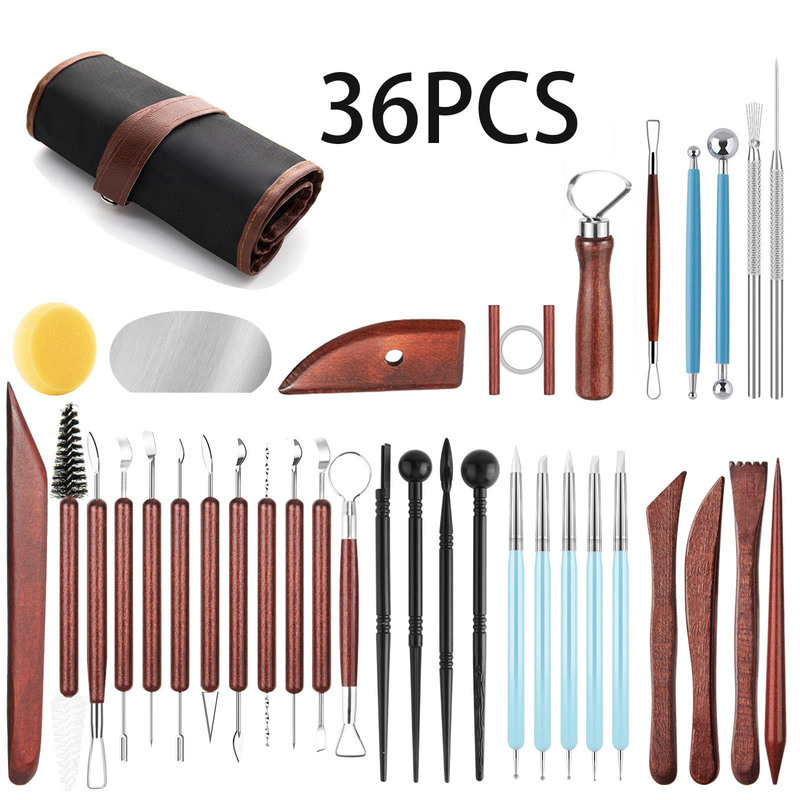 Cross-Border 36-Piece Pottery Tool Set for Clay Carving, Sculpting, Embellishment, and DIY Detailing Needle Wholesale Cross-Border 36-Piece Pottery Tool Set for Clay Carving, Sculpting, Embellishment, and DIY Detailing Needle Wholesale