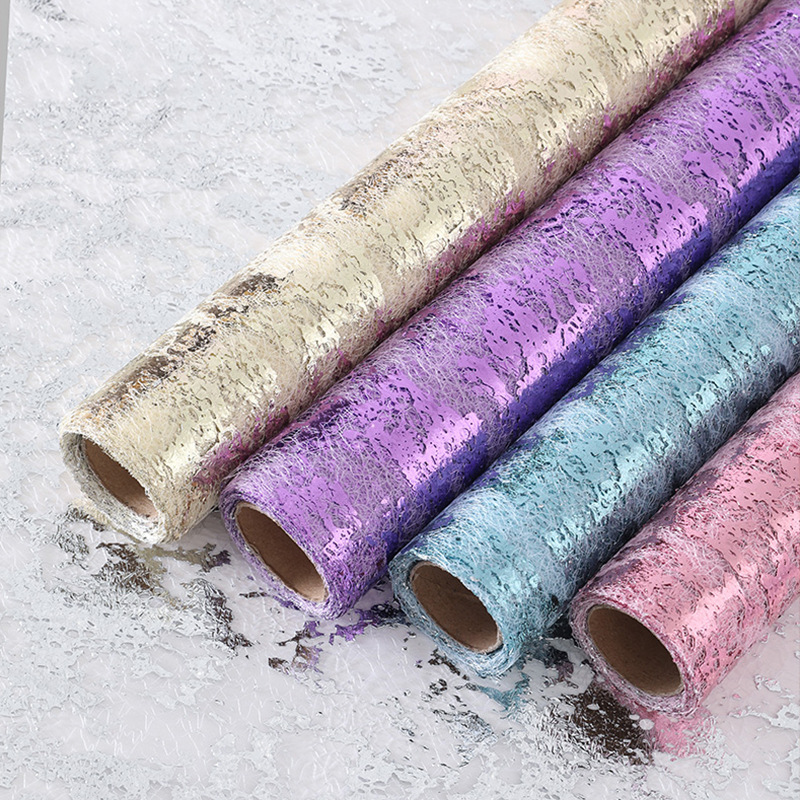 Qixi día de San Valentín papel de oro flor empaquetado ramo diy florista de algodón hecho a mano material floral al por mayor