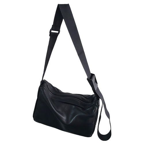 Leather Crossbody Bag for Street Style, Unisex, 20 Fall Winter, Versatile, Suitable for Short Trips