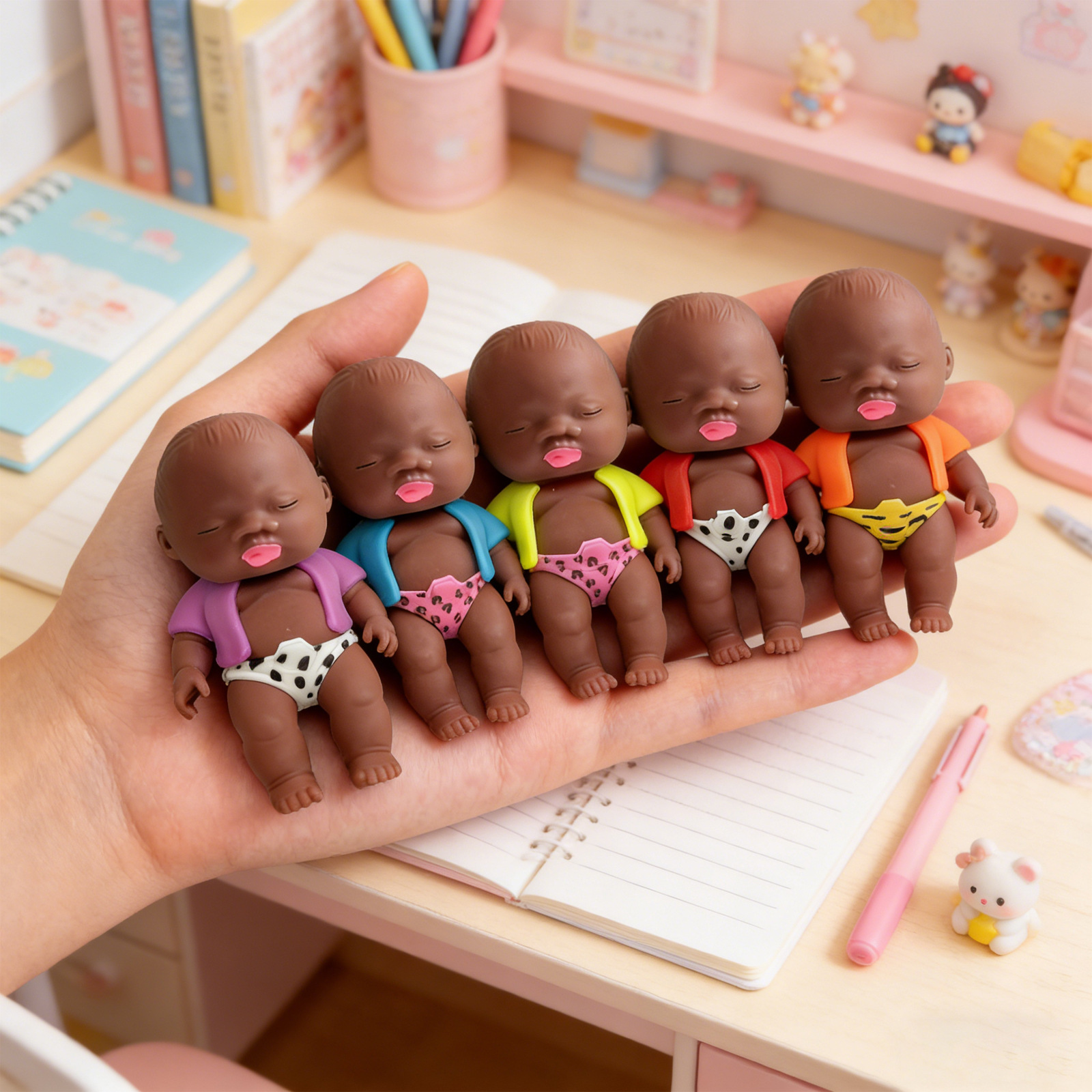 丑娃娃捏捏乐 创意解压捏捏乐丑萌黑娃玩具慢回弹拉拉乐掌心娃娃