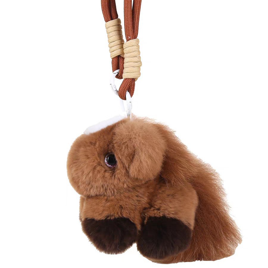 Peluza de ardilla adorable pony llaves de automóvil muñeca de peluche para atraer la fortuna pony bolsas colgantes