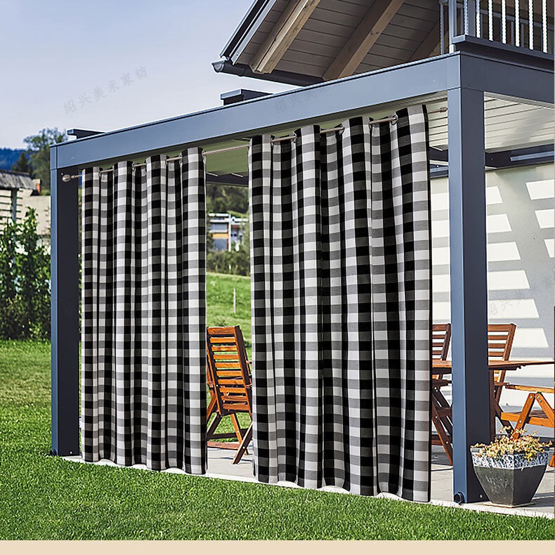 Curtain manufacturers British style curtain Plaid curtain imitation water outdoor curtain perforated window foreign trade finished curtain Curtain manufacturers British style curtain Plaid curtain imitation water outdoor curtain perforated window foreign trade finished curtain
