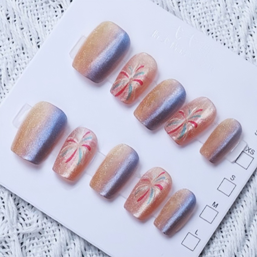 Yiyi Dance 10 piezas de uñas hechas a mano, terapia de luz, uñas, dopamina, uñas, uñas, parches al por mayor