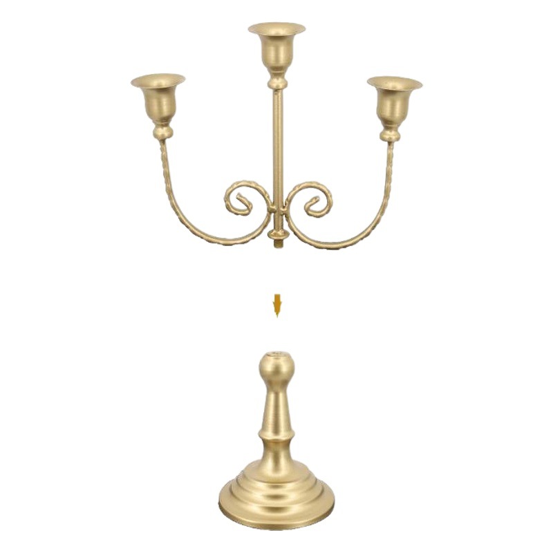 Cruz-Frontera de estilo europeo candelabro de oro boda Día de San Valentín apoyos de mesa decoración de Navidad vela de la Copa titular de la vela de hierro