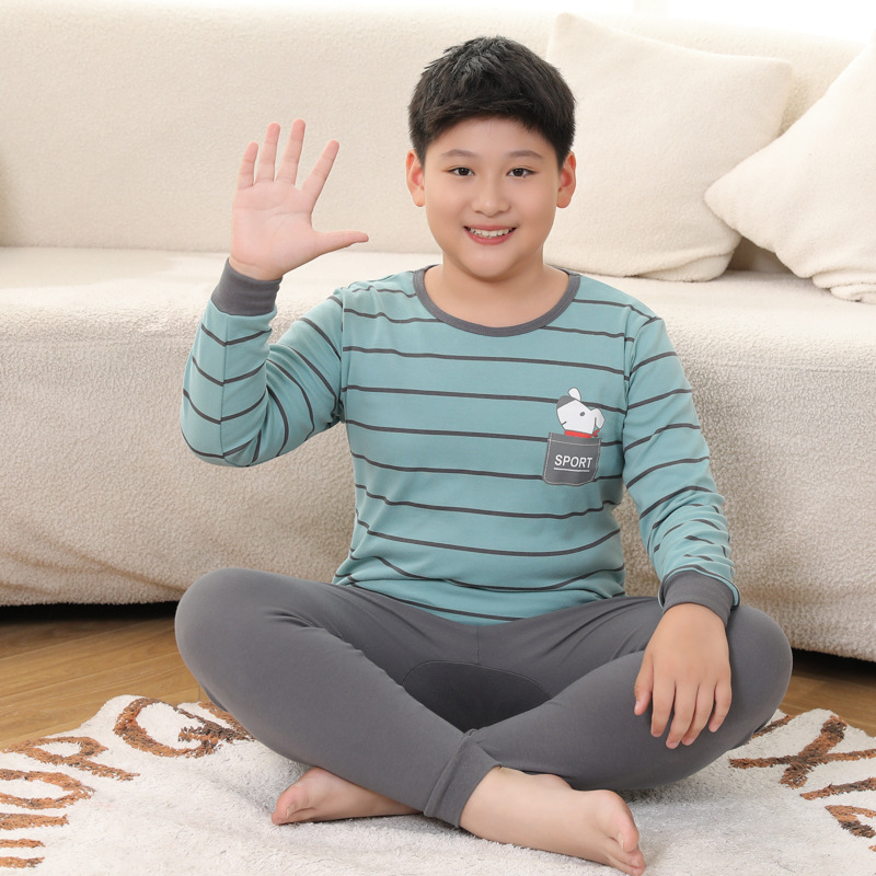 주문 - 회색 녹색 가로 줄무늬 스포츠 개 [뚱뚱한 어린이 속옷]