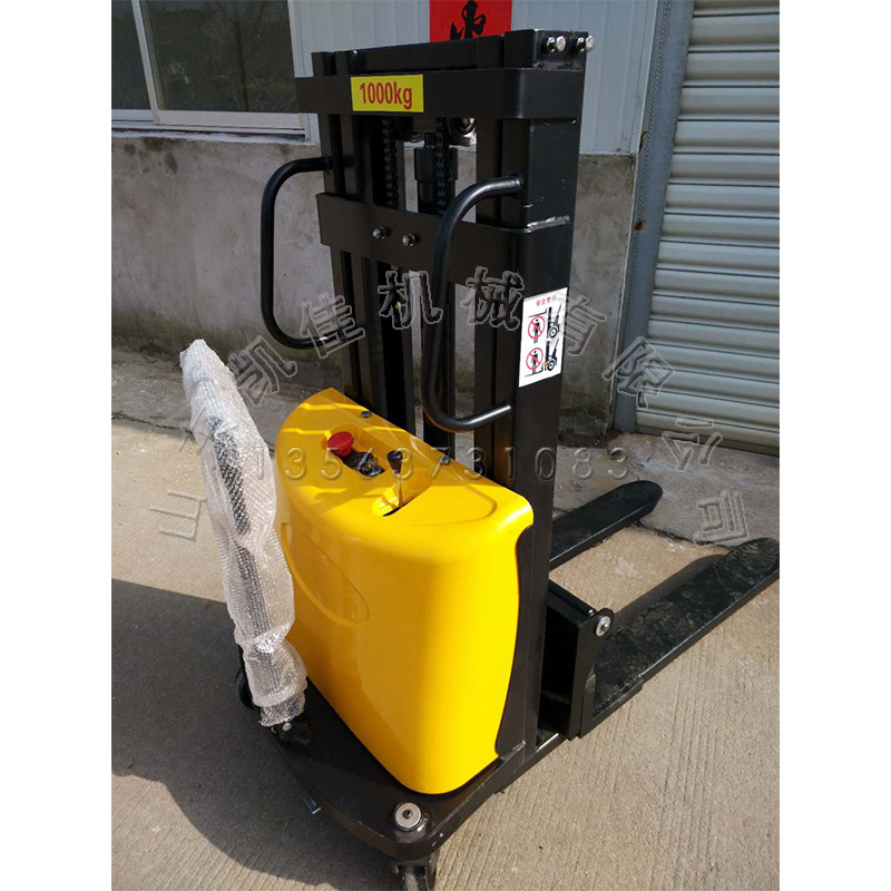 液压电动堆高车 手推式升高车 半自动叉车 物流车间搬运升高车