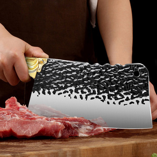 Running rivers and lakes stall artifact hammer pattern household bone cutting knife stainless steel dual-use cutting knife kitchen chef knife